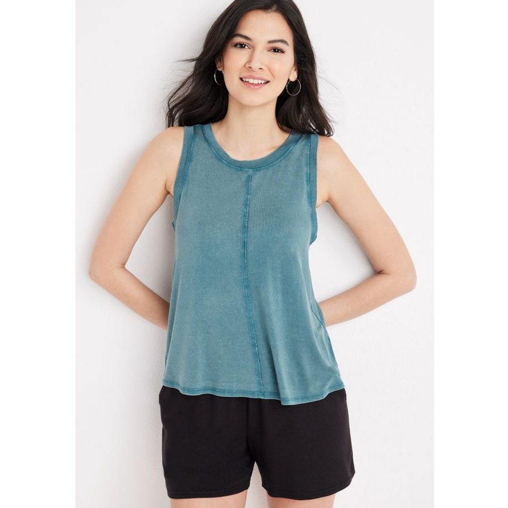 Maurices Sunseeker Solid Tank Top Moonlight Teal